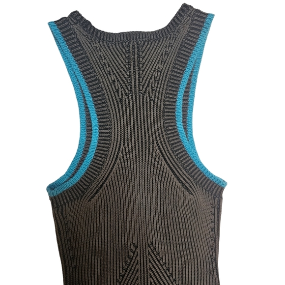 Alexander Wang Crochet Knit Sleeveless Scoop Neck High Low Bodycon Dress - M - Picture 5 of 7